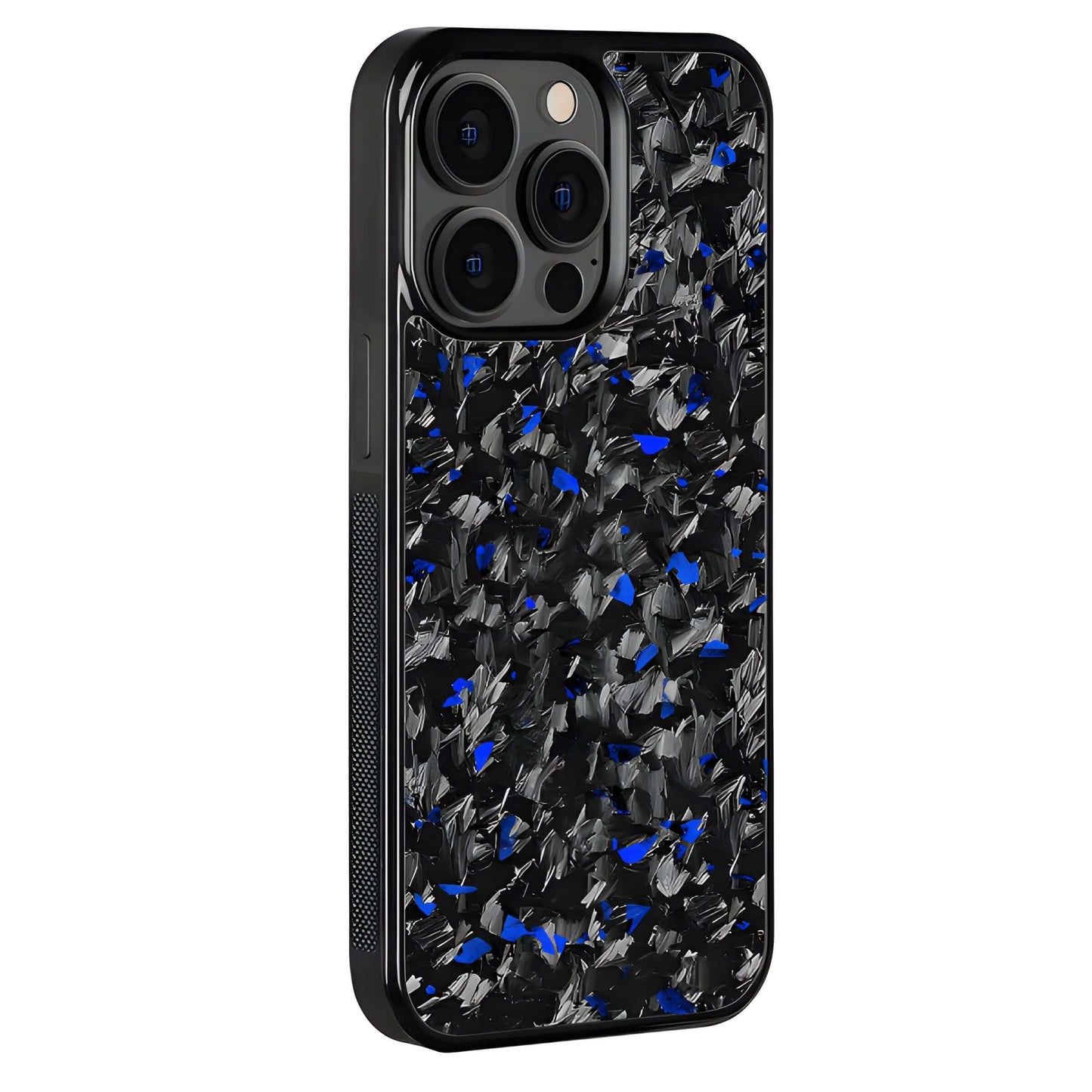 Blue iphone case Flake Real Forged Carbon Fiber - Premium Lightweight Protection