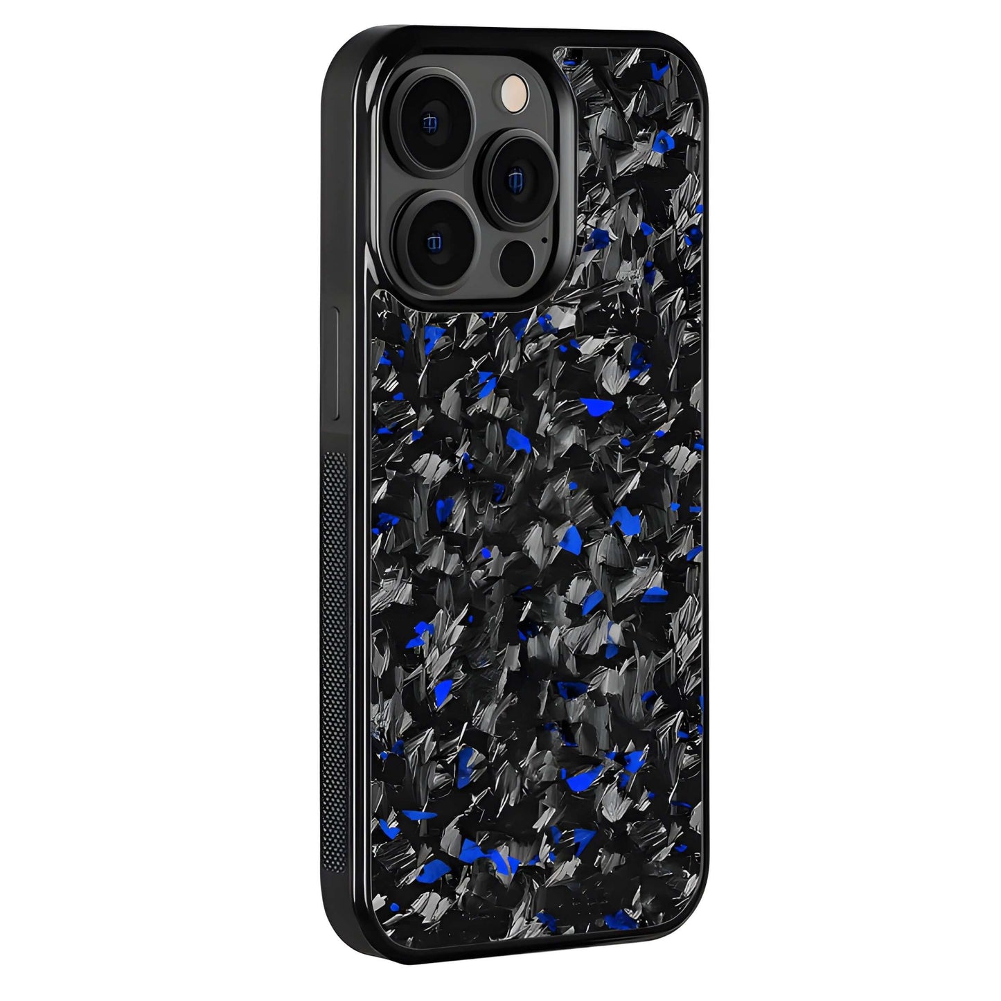 Blue iphone case Flake Real Forged Carbon Fiber - Premium Lightweight Protection